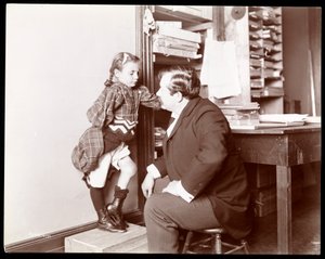 Professor Atkinson, an English Bone Setter, with a Young Female Patient